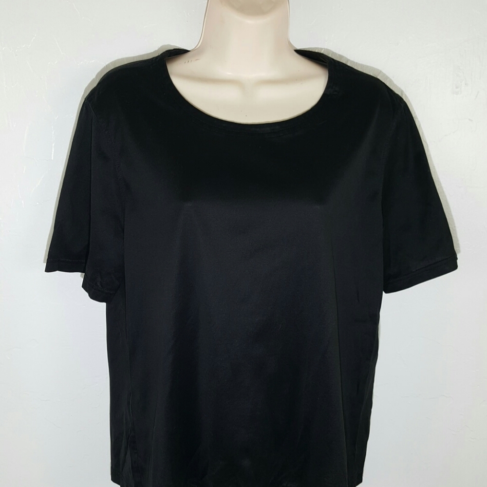 Brooks brothers women black cotton basic top t-shirt size XL